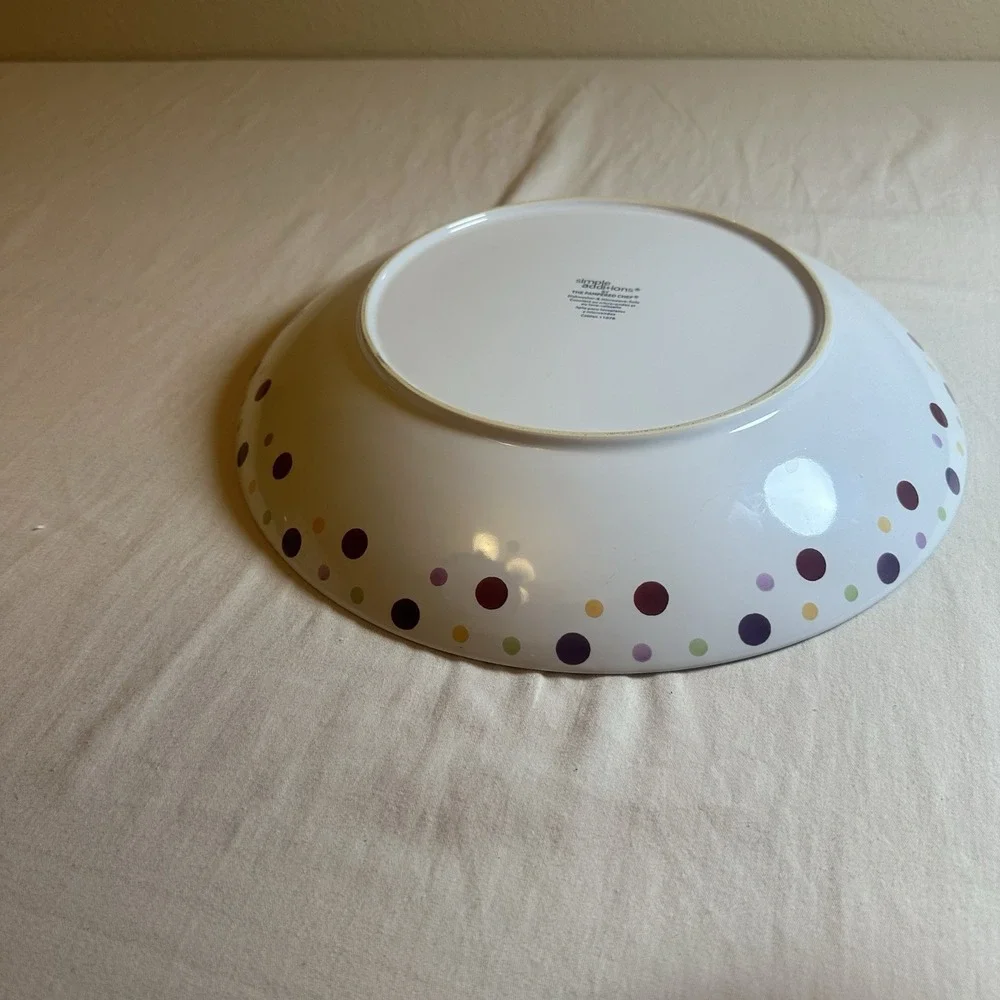 Pampered Chef Simple Additions Large Polka Dot Pasta Serving Bowl 13.5